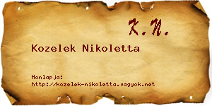 Kozelek Nikoletta névjegykártya